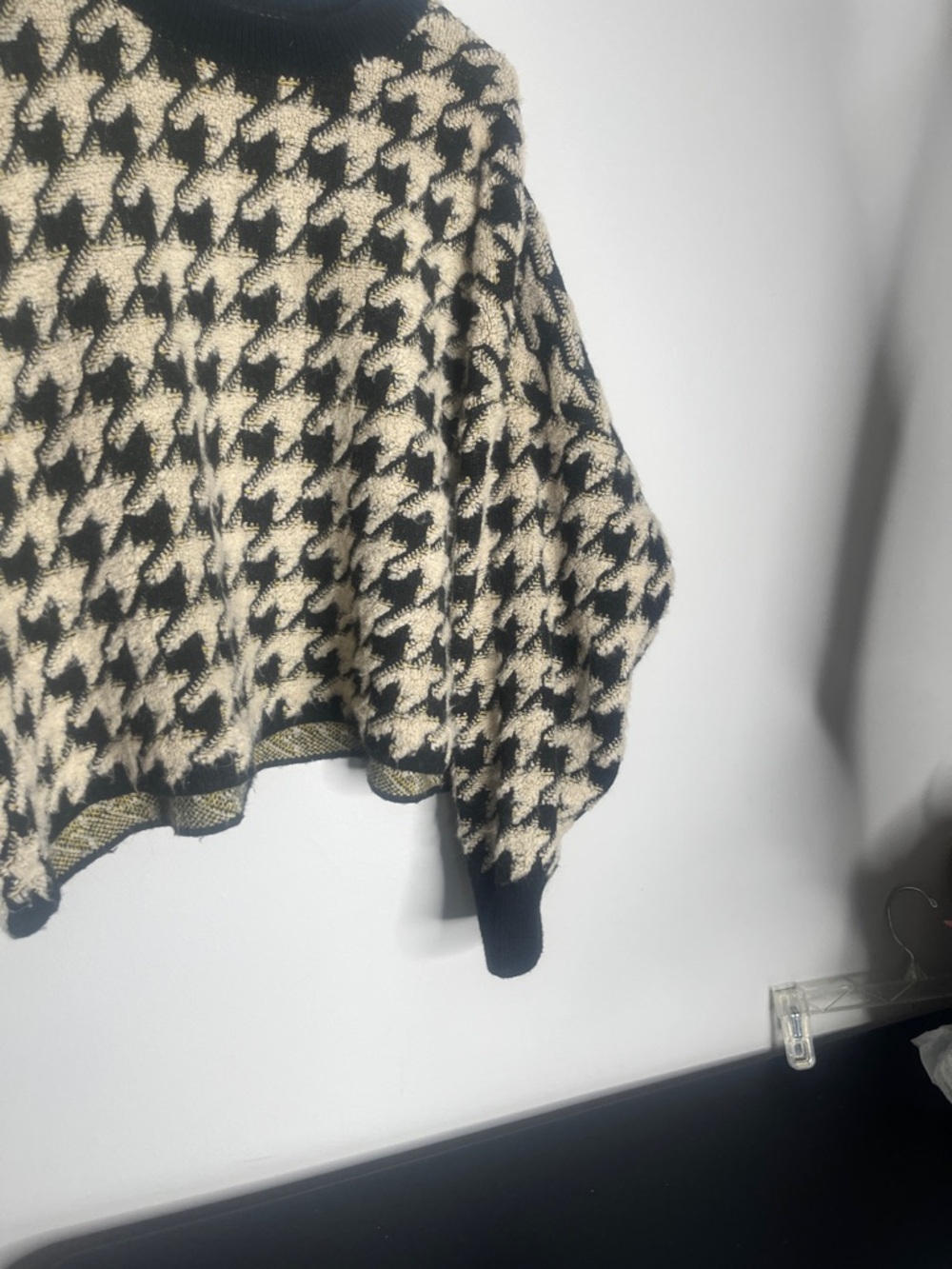 Max Studio Black & Cream Houndstooth Crewneck Sweater - Picture 5 of 5
